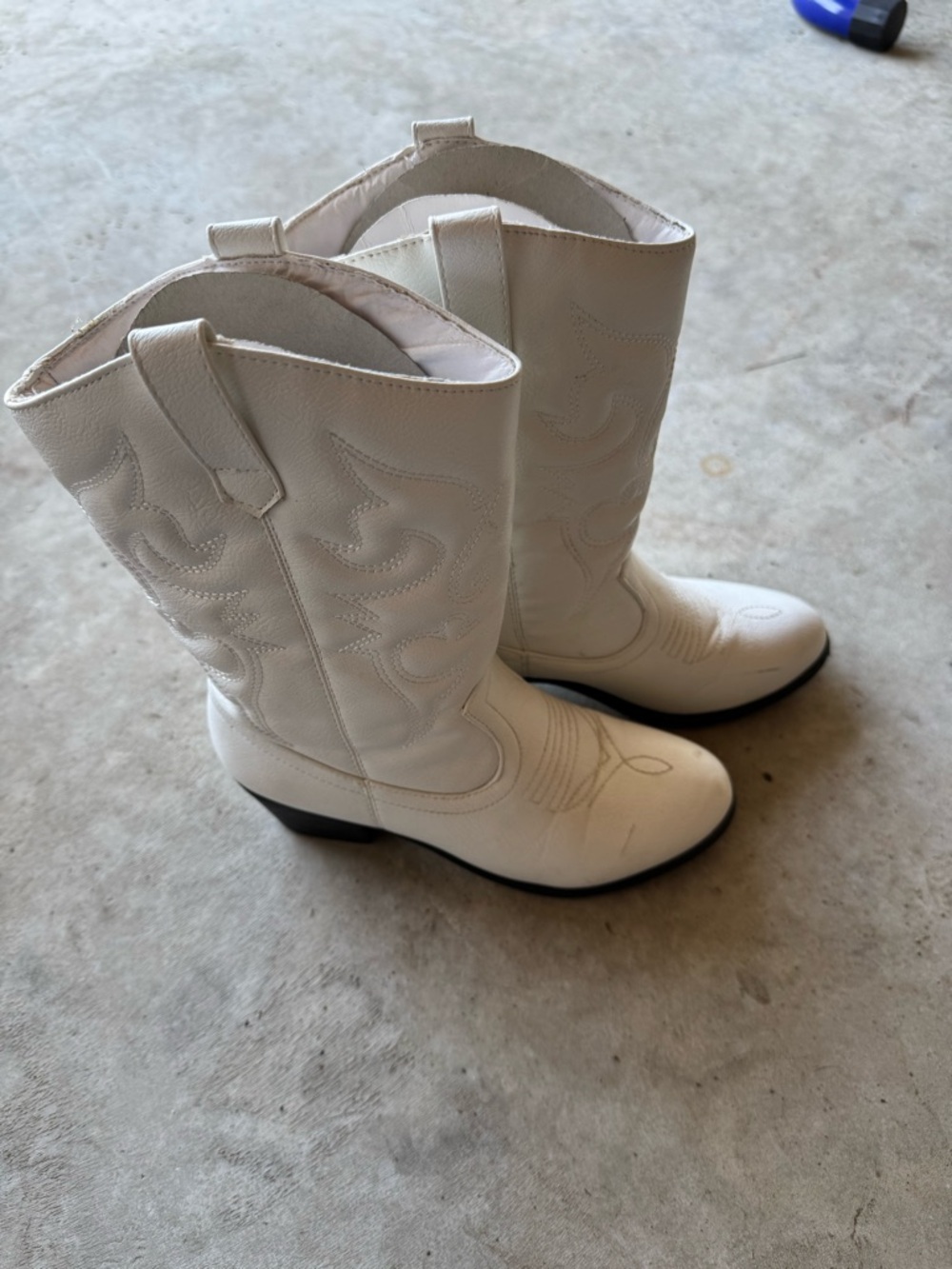 Women's White Western Heeled Boots